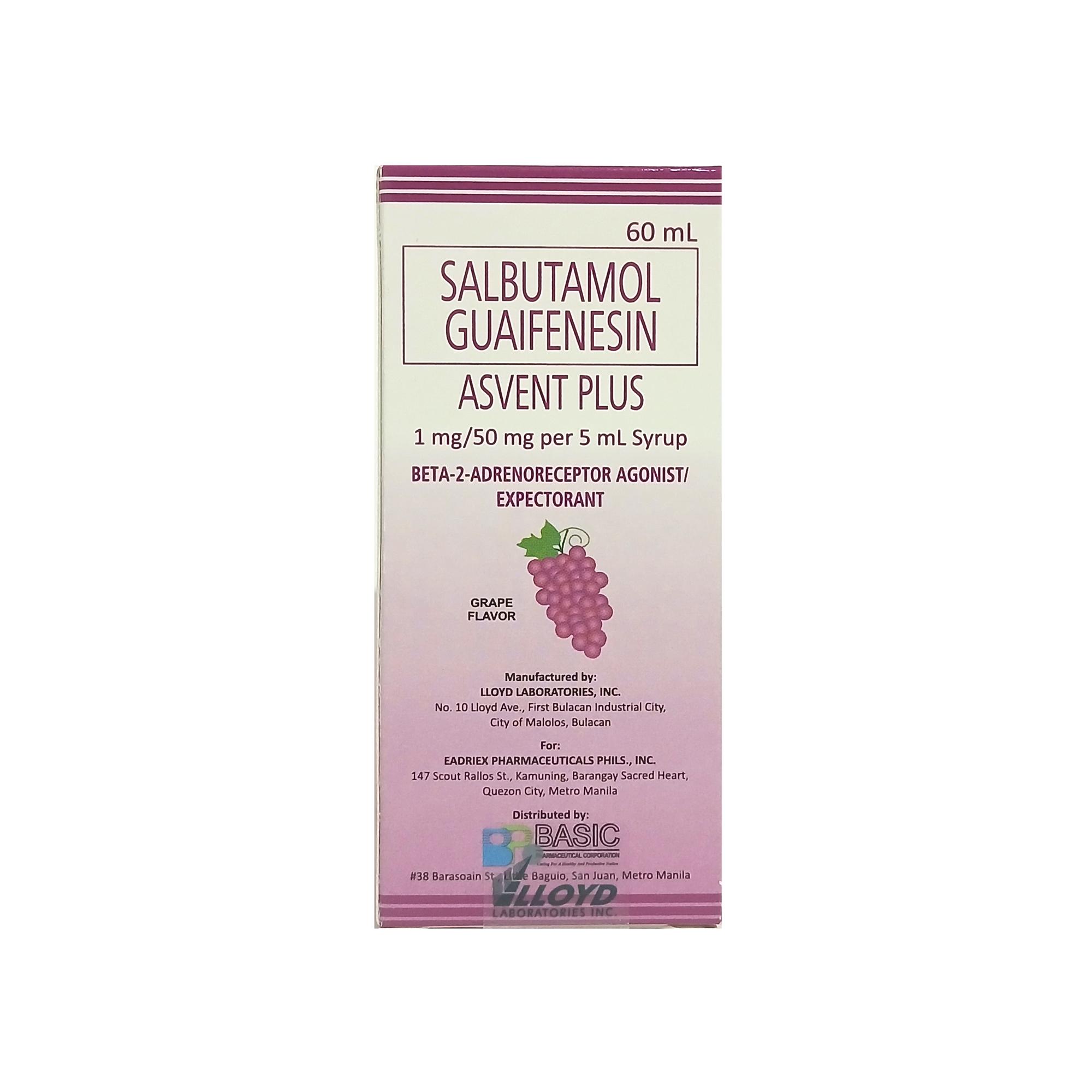 ASVENT PLUS SYRUP 1MG/50MG/5ML | Basic Pharmaceutical Corporation